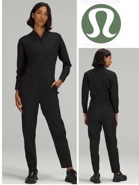 Lululemon lab Woven Long Sleeve Jumpsuit in Black